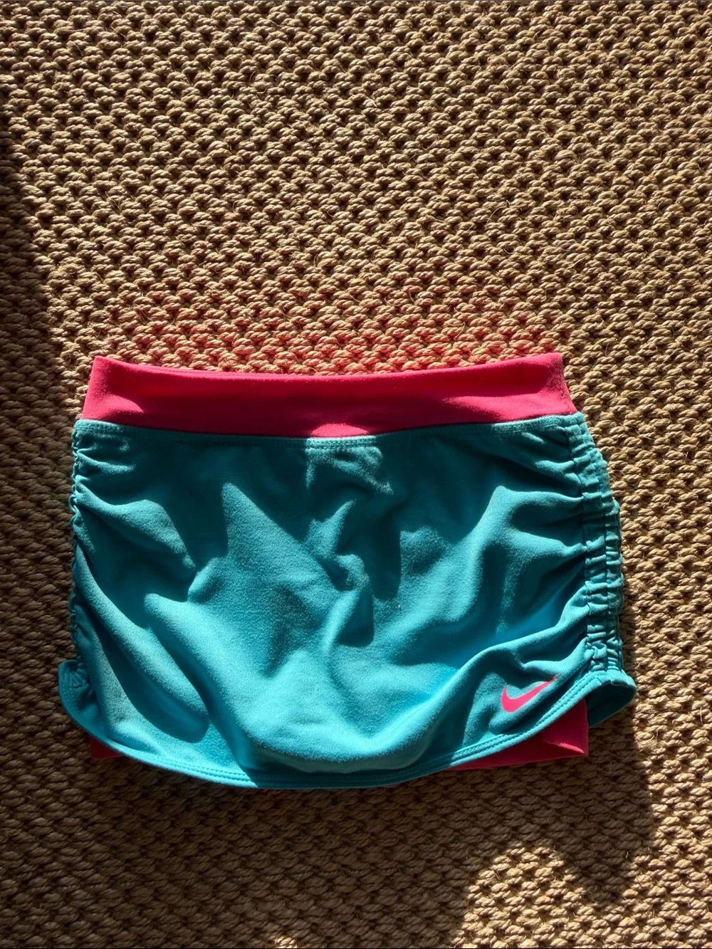Nike Girls' Teal and Pink Athletic Skirt-Skort size 5 years